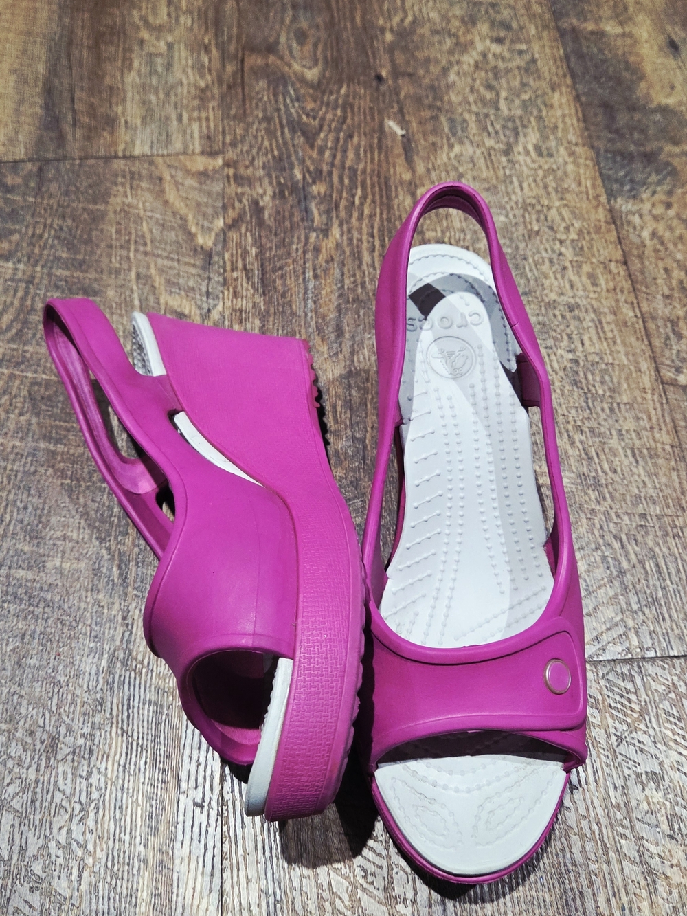 CROCS Women’s Pink Slingback Wedge Sandals